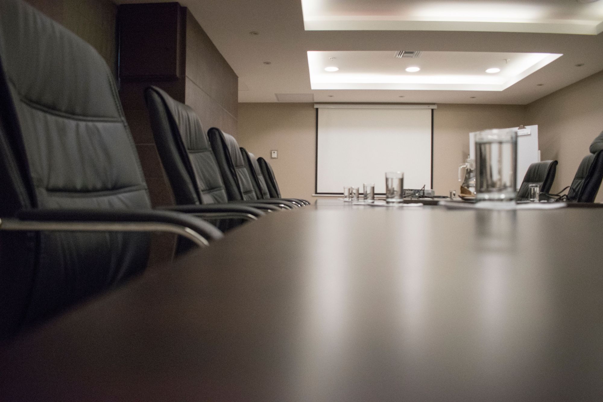 A meeting in a boardroom